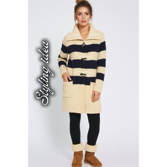 GAP Women’s 100% Lambswool Cardigan M Y2K Toggle Button Knit Sweater Coat - Picture 1 of 9